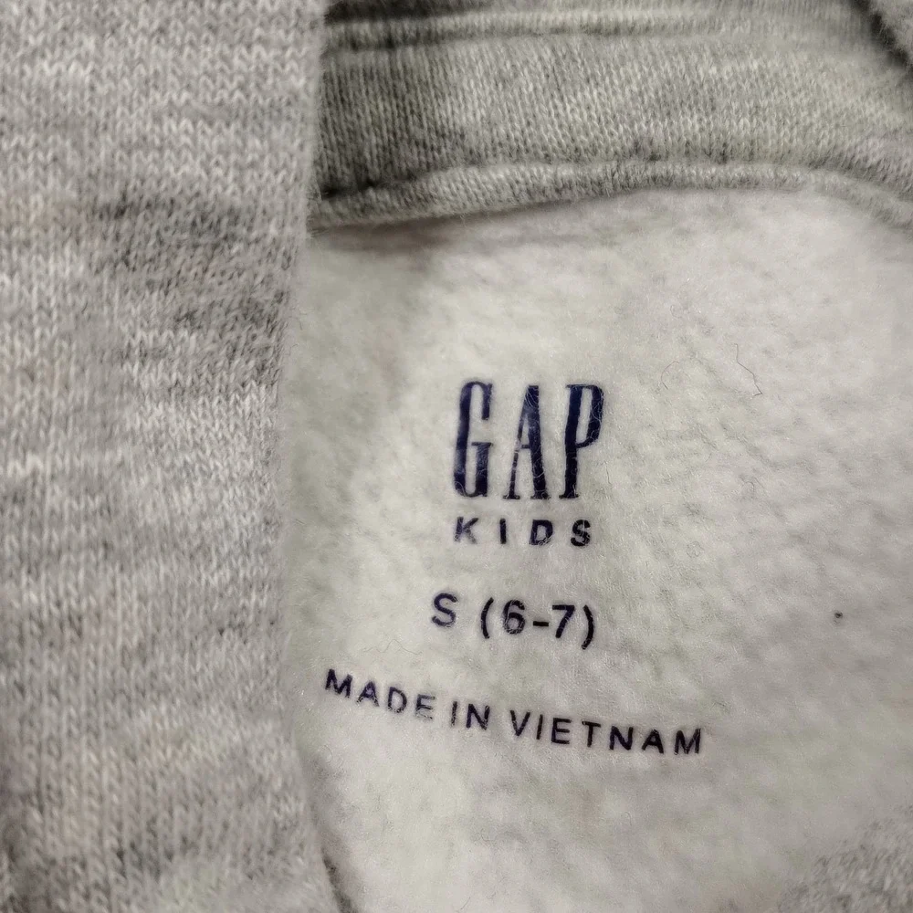 Gap Kids Boys Gray Arch Logo Full Zip Hoodie‎ Sweatshirt Small 6-7